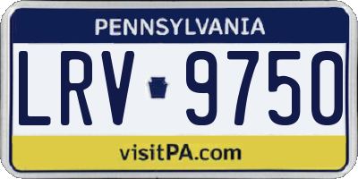 PA license plate LRV9750