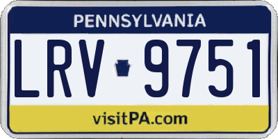 PA license plate LRV9751