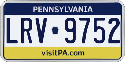 PA license plate LRV9752