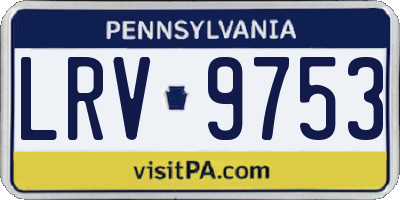 PA license plate LRV9753