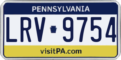 PA license plate LRV9754