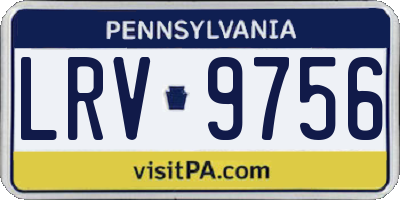 PA license plate LRV9756