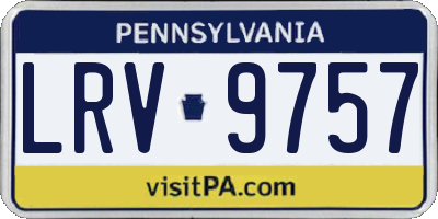 PA license plate LRV9757