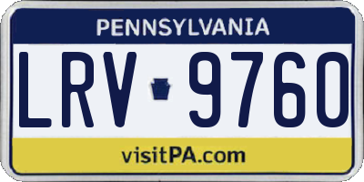 PA license plate LRV9760