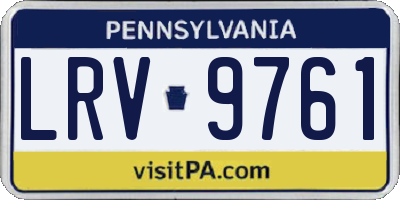 PA license plate LRV9761