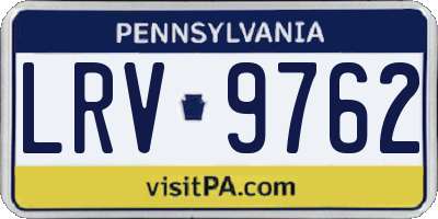 PA license plate LRV9762
