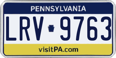 PA license plate LRV9763