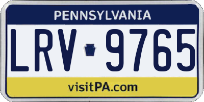 PA license plate LRV9765