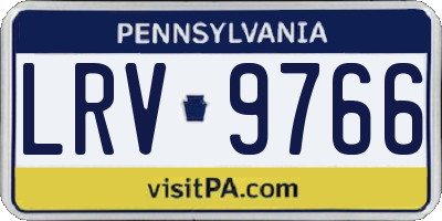 PA license plate LRV9766