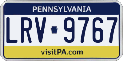 PA license plate LRV9767