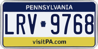 PA license plate LRV9768