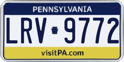 PA license plate LRV9772