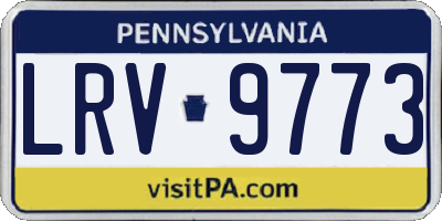 PA license plate LRV9773