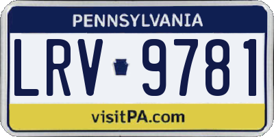 PA license plate LRV9781