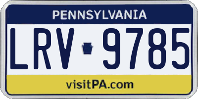 PA license plate LRV9785