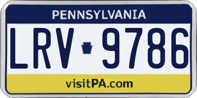 PA license plate LRV9786