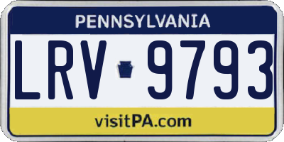 PA license plate LRV9793