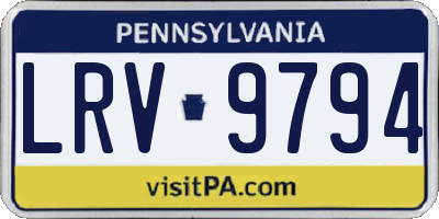 PA license plate LRV9794
