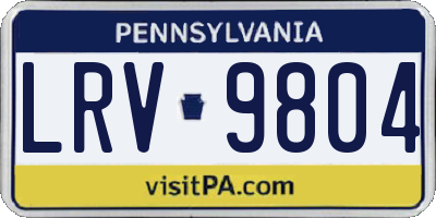 PA license plate LRV9804