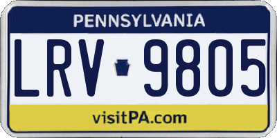 PA license plate LRV9805