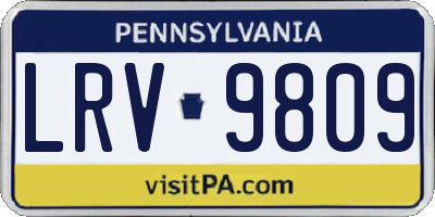 PA license plate LRV9809