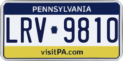 PA license plate LRV9810