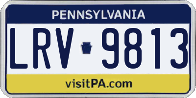PA license plate LRV9813