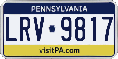 PA license plate LRV9817