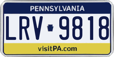 PA license plate LRV9818