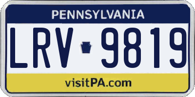 PA license plate LRV9819