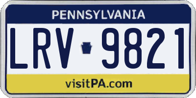 PA license plate LRV9821