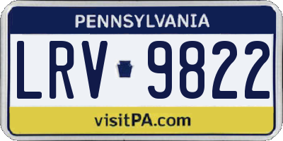 PA license plate LRV9822