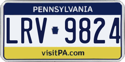 PA license plate LRV9824
