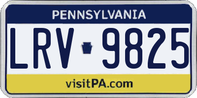 PA license plate LRV9825