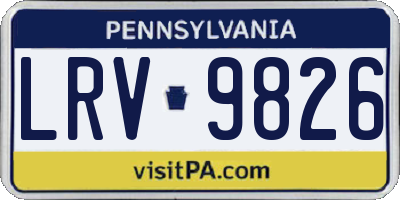 PA license plate LRV9826