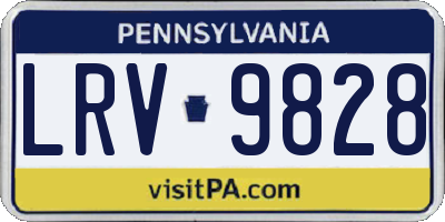 PA license plate LRV9828
