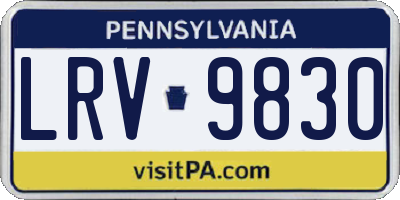PA license plate LRV9830