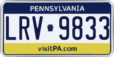 PA license plate LRV9833