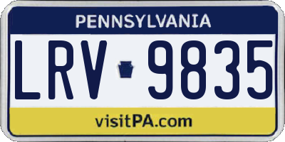 PA license plate LRV9835