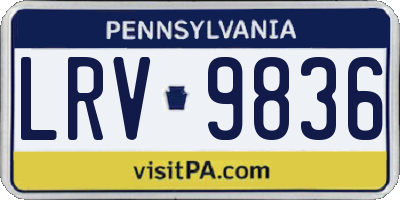PA license plate LRV9836