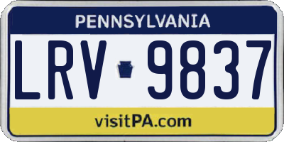PA license plate LRV9837