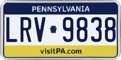 PA license plate LRV9838