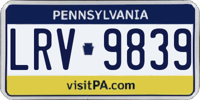 PA license plate LRV9839