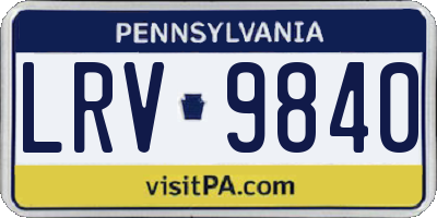 PA license plate LRV9840