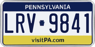 PA license plate LRV9841