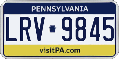 PA license plate LRV9845