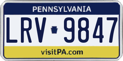PA license plate LRV9847