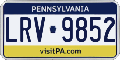 PA license plate LRV9852