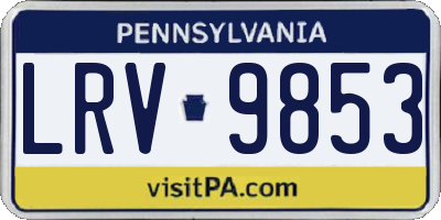 PA license plate LRV9853