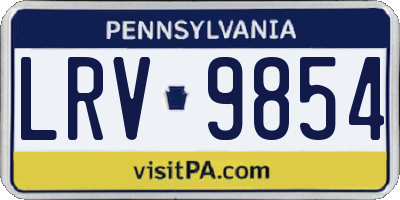 PA license plate LRV9854